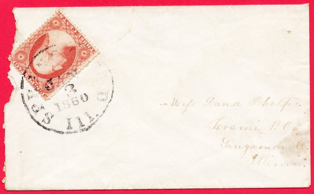 U.S. Scott : 26 with circle cancel :  for Springfield,  Ill.   /  MB- 725