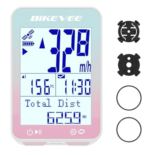 GPS Speedometer & Odometer - Wireless Bike Computer, Pink-A【Standard Mount】