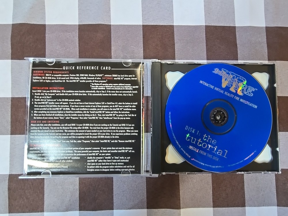 InterFire VR Interactive Virtual Reality Fire Investigation 2-Disc CD-ROM 1999