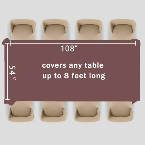 Plastic Table Cloth Pack Disposable Tablecover, 54 x 108 Inch 2 Brown