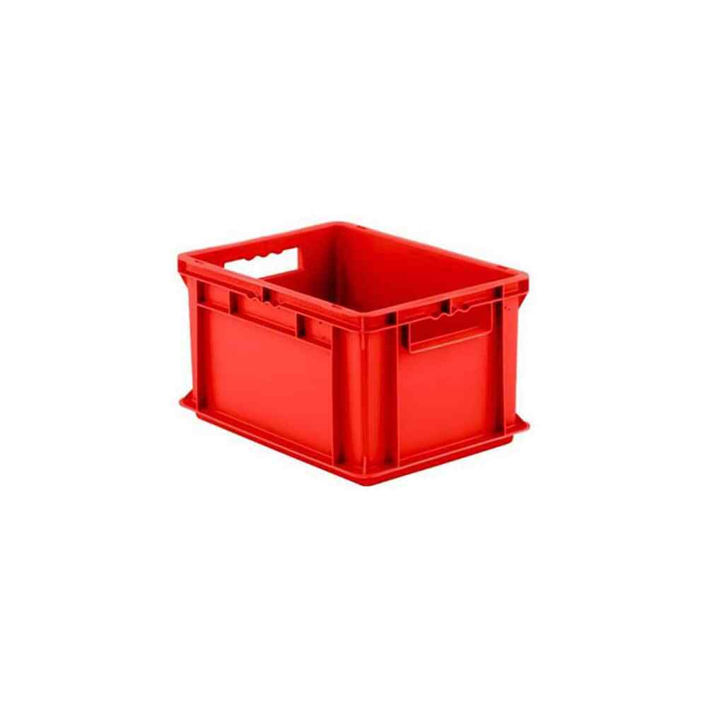 SSI Schaefer Open Top Stacking Tote, 0.71 Cu Ft, Red Polypropylene