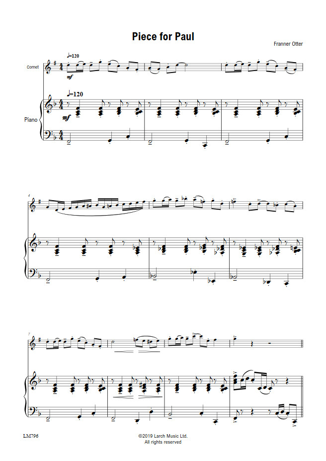 Piece for Paul - Cornet & Piano