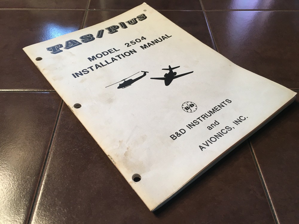 B & D Instruments TAS/Plus Model 2504 Install Manual