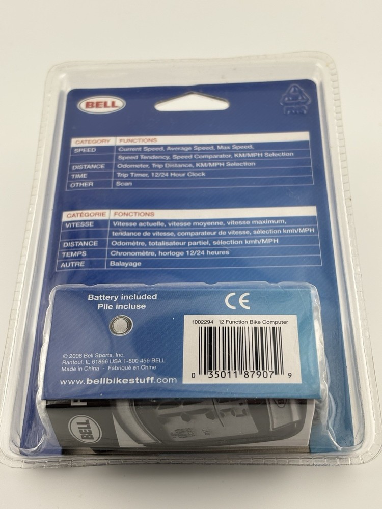 BELL Bicycle Bike Computer 12 Function Large Display Odometer Clock Timer Sealed