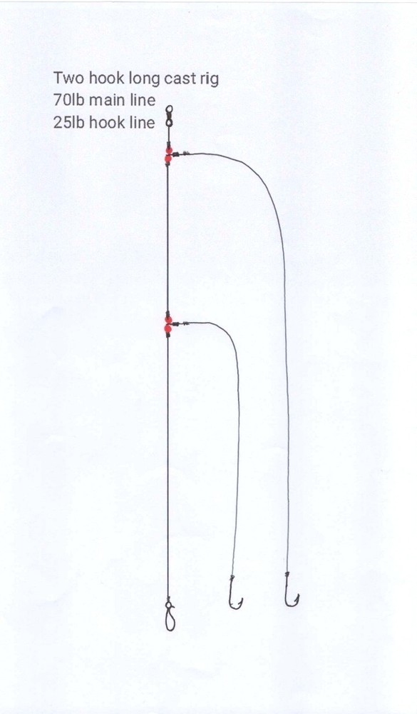 4 X No 5/0 circle  two hook long cast rig's