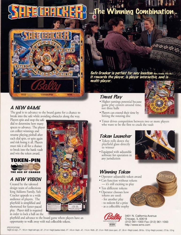 Safe Cracker Pinball Flyer / Original Brochure