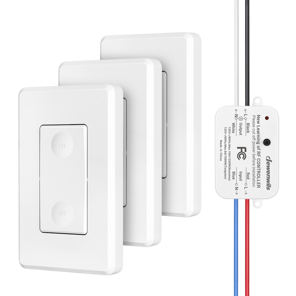 DEWENWILS Wireless Wall Light Switch Kit, No WiFi Needed Remote Control Switch