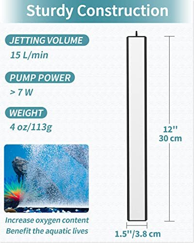 Aquarium 12 Inch Air Stone Bar Bubble Diffuser Release Tool with Suction CupClip