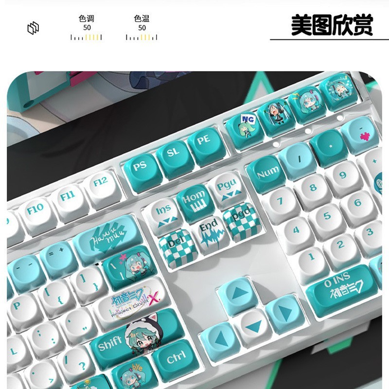 Hatsune Miku 116 PCS MOA Profile Anime Keycap Set For Mechanical Keyborad
