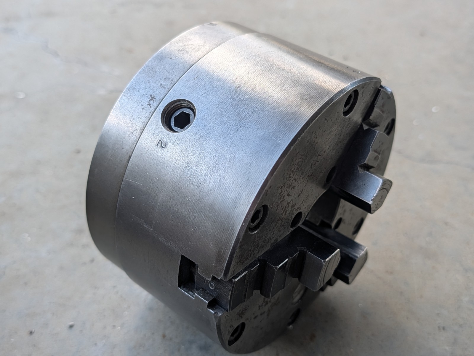 Hardinge Buck Chuck 5" 3-Jaw Adjust-Tru Lathe Chuck w/ Taper Lock Mount