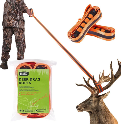Deer Drag Ropes with Harness, 2PCS Durable Hunting Pull Strap 76"...