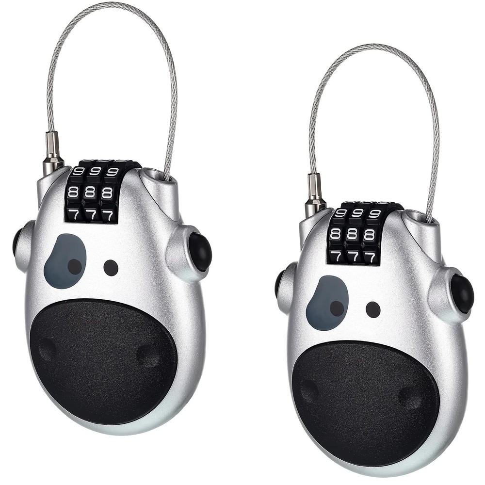 2 Pcs Cable Lock Combination Snowboard Locks 27 Inch Retractable Adjustable Cabl
