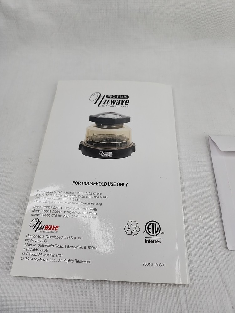 REPLACEMENT PART for NuWave Oven Pro Plus - Baking Book + CD