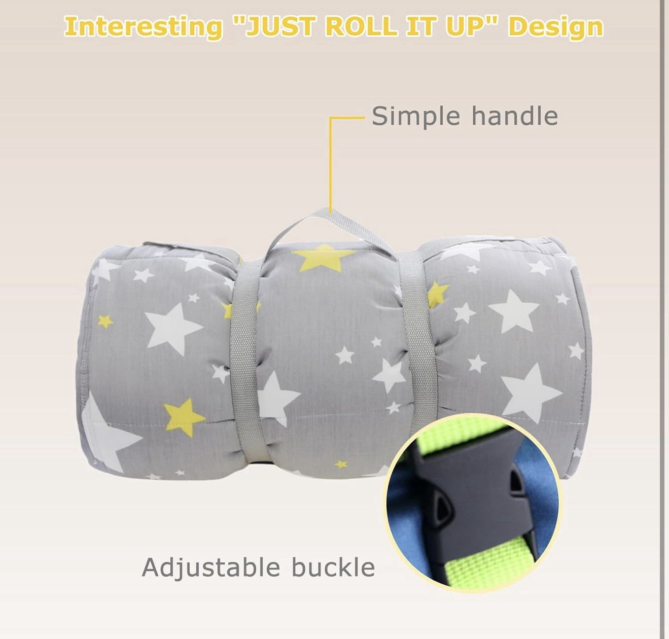 Hi Sprout Kids Toddler Lightweight and Soft Nap Mat, Minky Dotand Cotton-Star