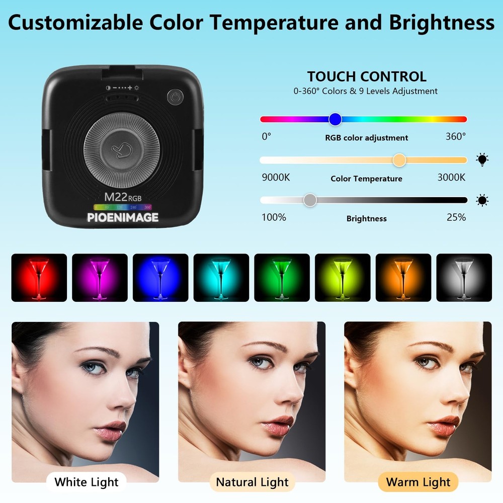 RGB Video Lights, Portable Camera Lights, LED Camera Light with Quick Release...