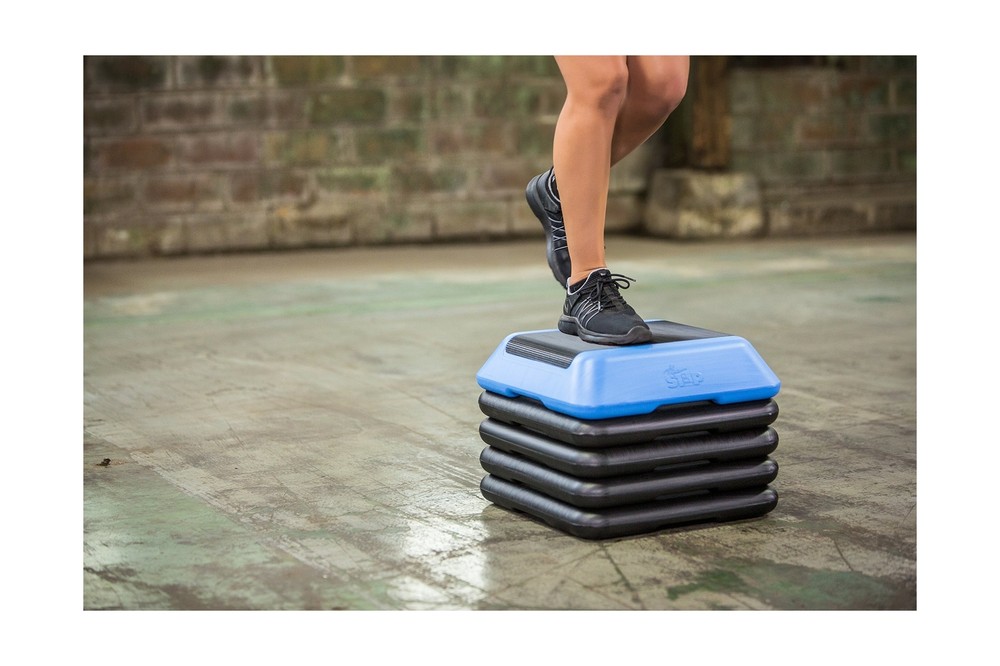 The Step Adjustable High Step Aerobic Platform with 4 Risers, Home Gym Workou...