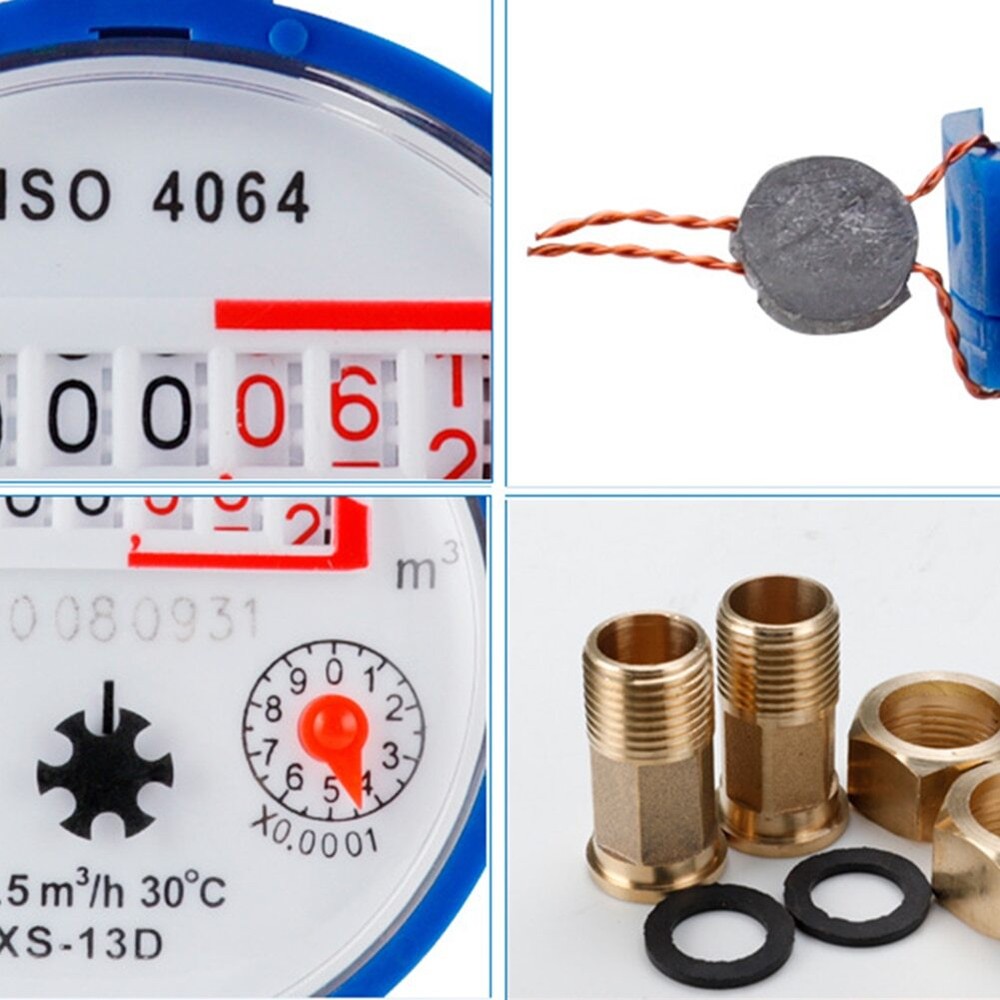 Cold Smart Water Meter Rotary Wing E-Type Digital Display Pointer Counter Tool