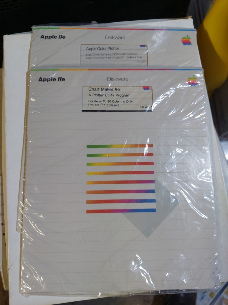 RARE Apple IIe Diskware LOT: Chart Maker & Apple Plotter - SEALED NOS 1980s