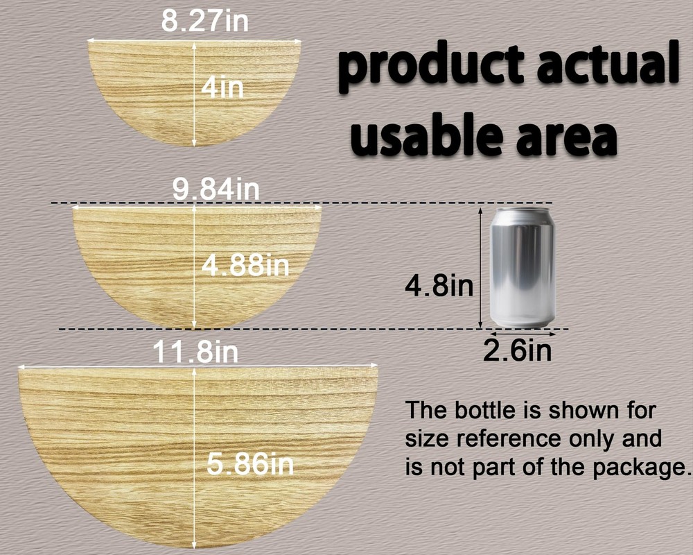 Solid Wood Half Round Floating Wall Shelves | Elegant Floating Shelves, Eleva...