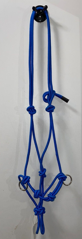 NEW BLUE FORMAY SIDEPULL ROPE HALTER WITH RINGS