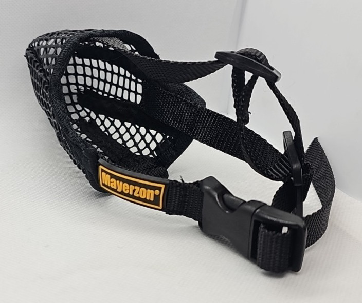 XS Dog Muzzle Mayerzon Breathable Mesh Black Adjustable