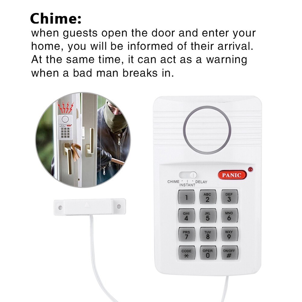 Door Alarm System 3 Settings Security Keypad With Panic Button For Home CSO