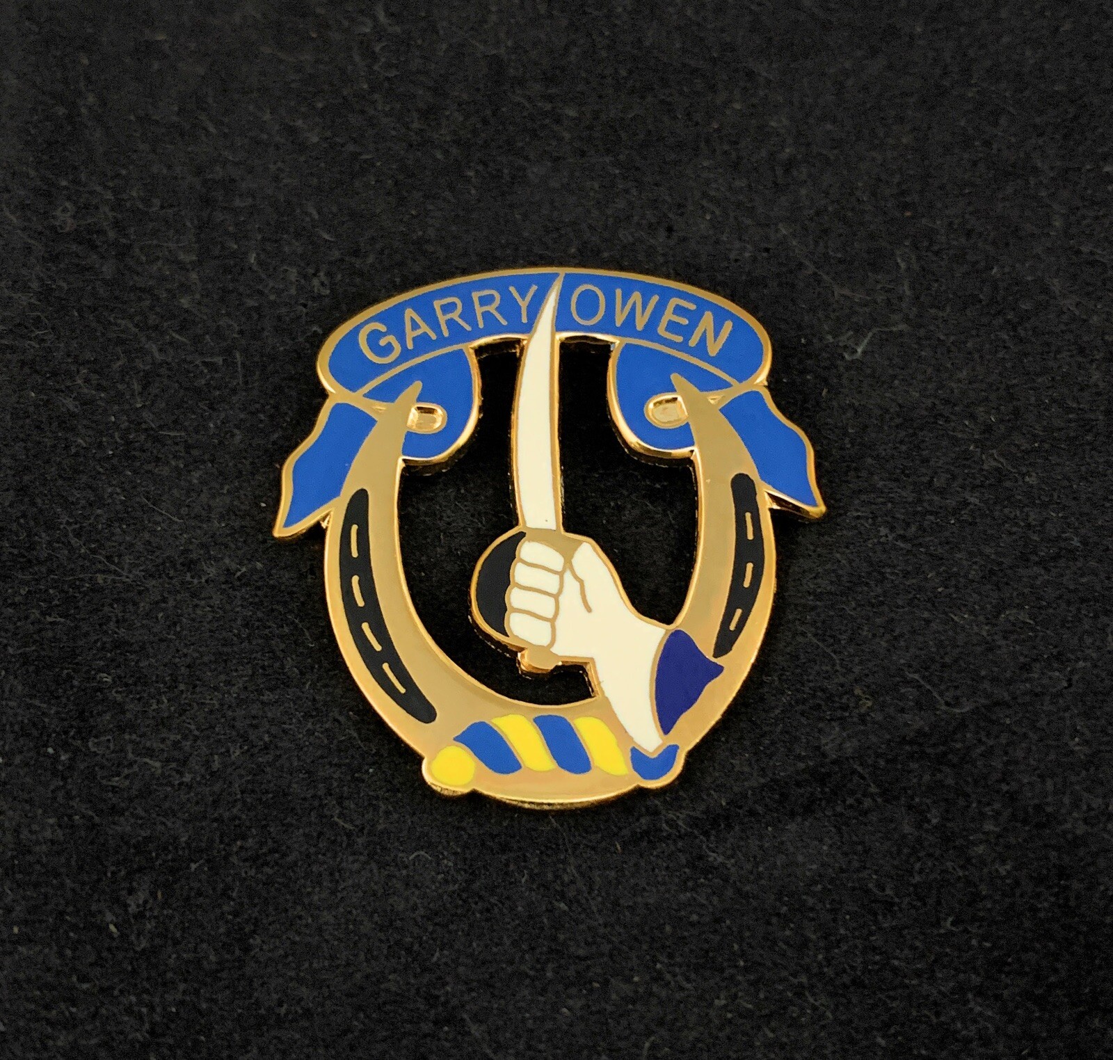 🌟7th Cavalry Regiment Garry Owen Unit Crest DUI Hat Lapel Tie Pin, Large 1-1/4"