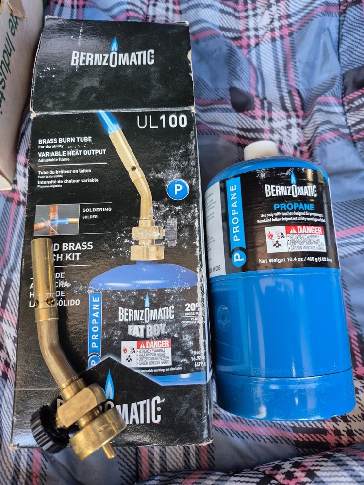 NOS~BernzOmatic Ul100 with Fat Boy - Solid Brass Torch Kit