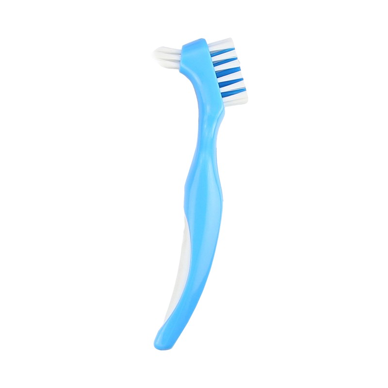 Denture Cleaning Brush Bristles & Ergonomic Rubber Handle Multi-Layered