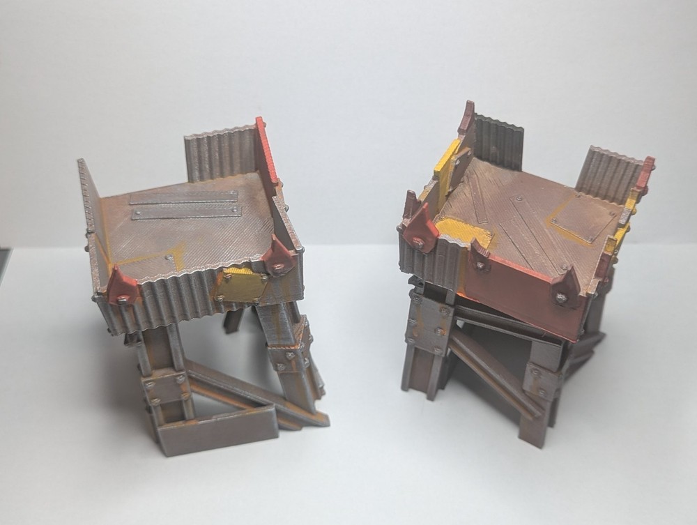 2x Scrap Tower Sci-fi Gaming 3d printed ork