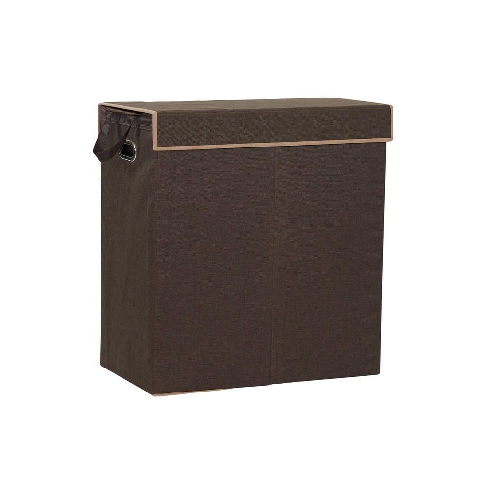 Double Laundry Hamper with Lid, Two Compartments for Easy Sorting with