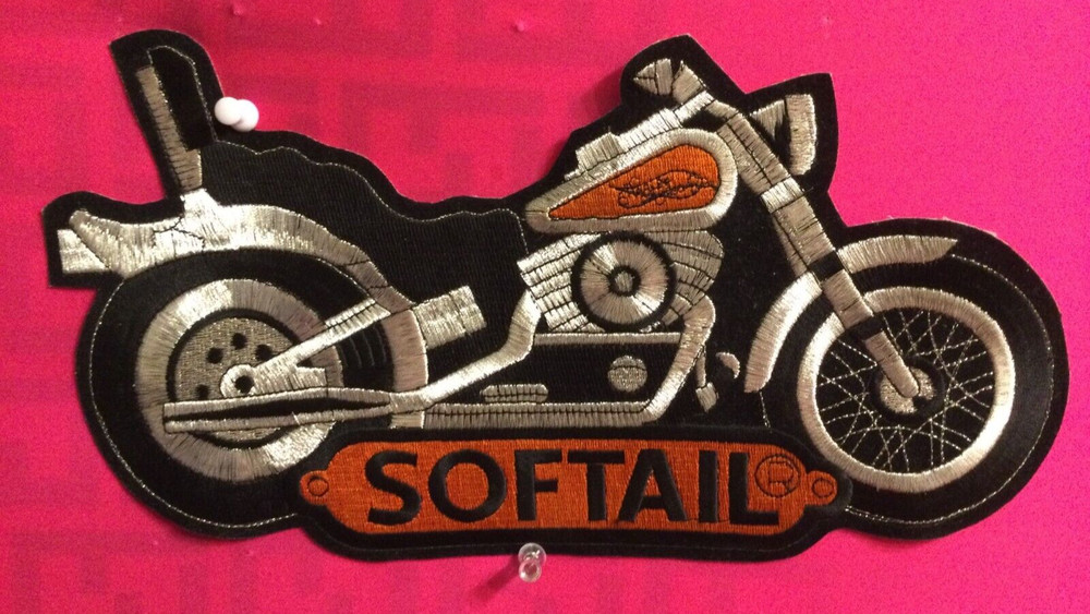 Harley Davidson Softail Motorcycle Iron On Sew On Patch