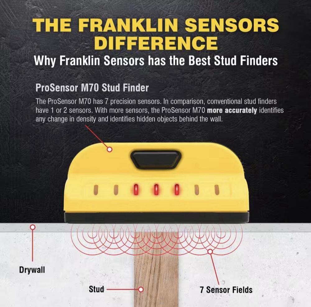 Franklin Sensor ProSensor M70 Full Width Center and Edge Stud Finder FSM7002HD