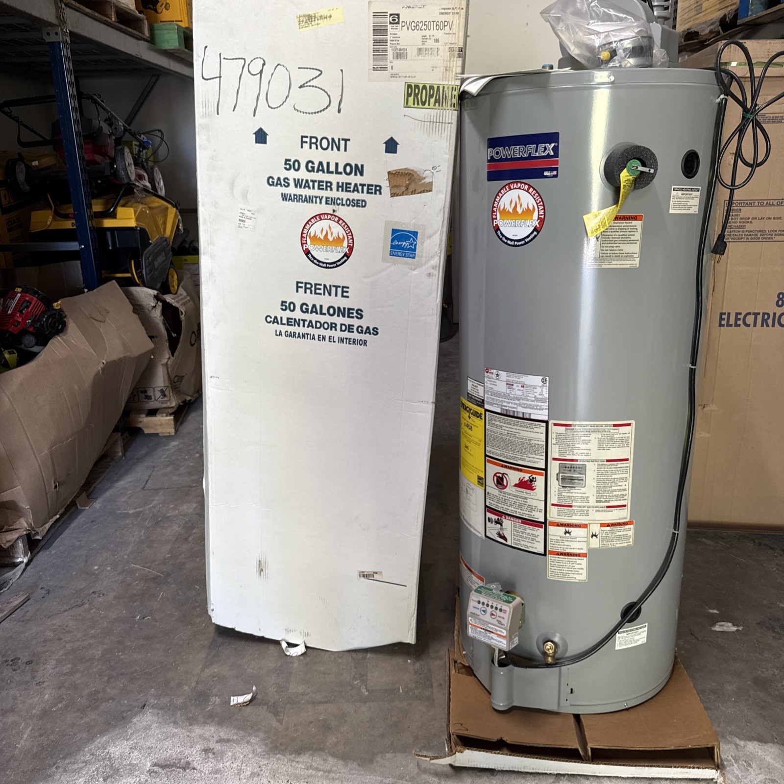 Powerflex power vent Water heater propane 50 gallon (#PVG62)