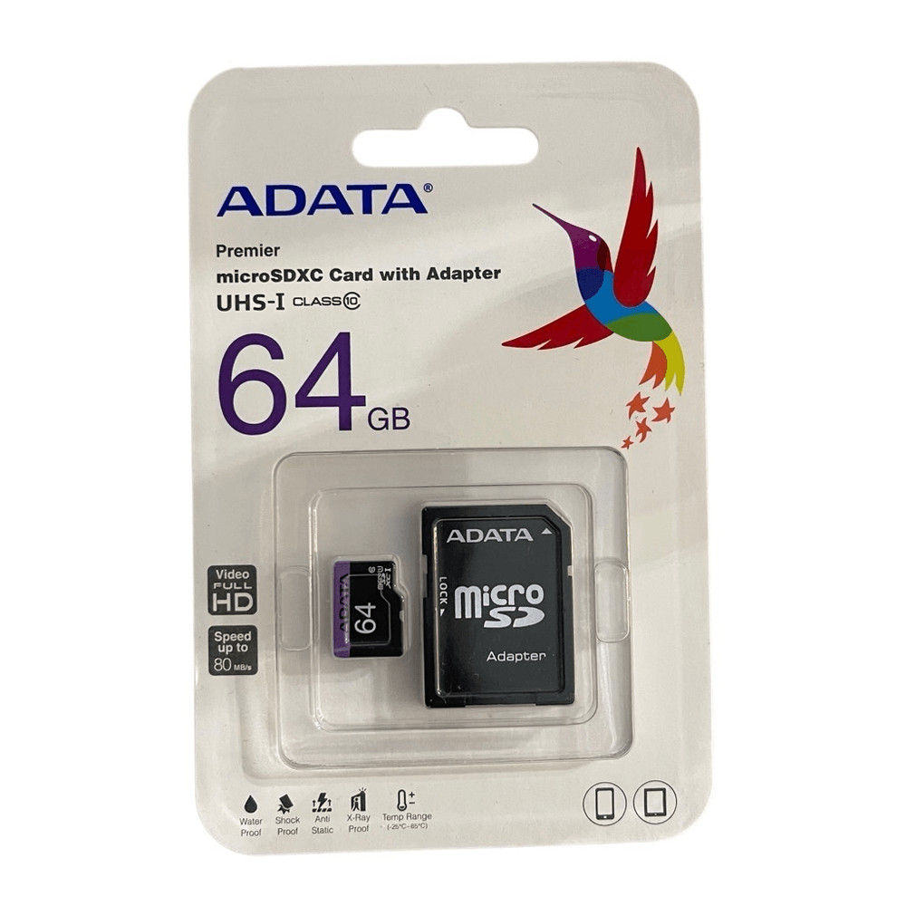 ADATA Premier 64GB MicroSDXC Card with Adapter  High-Speed & Reliable Storage