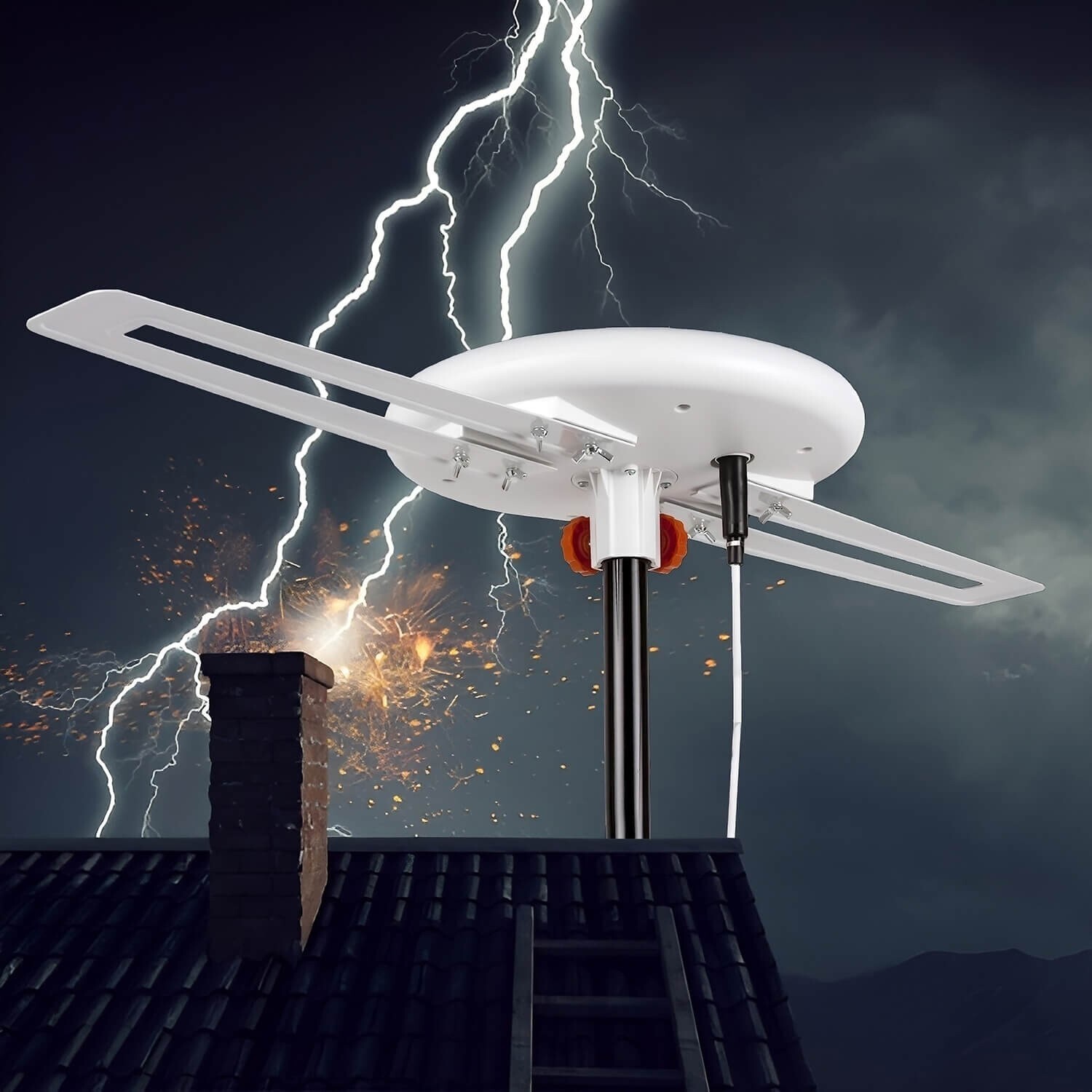 360° Omni HDTV Antenna | 150 Miles | 4K 1080P | Pole for Indoor/Outdoor/RV/Attic