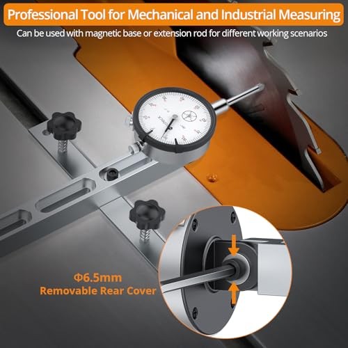 1"/0.001" Dial Indicator,Dial Indicator Gauge Full Metal Construction Silver