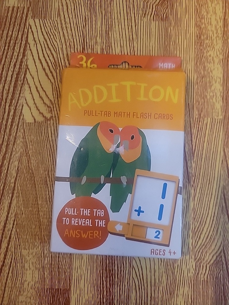 Bendon Addition Pull-Tab Math Flash Cards - 36 Interactive Cards - Ages 4+