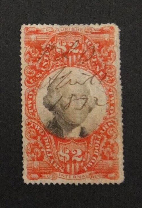 US Revenue Stamp R145 $2 1872 3rd Issue #4