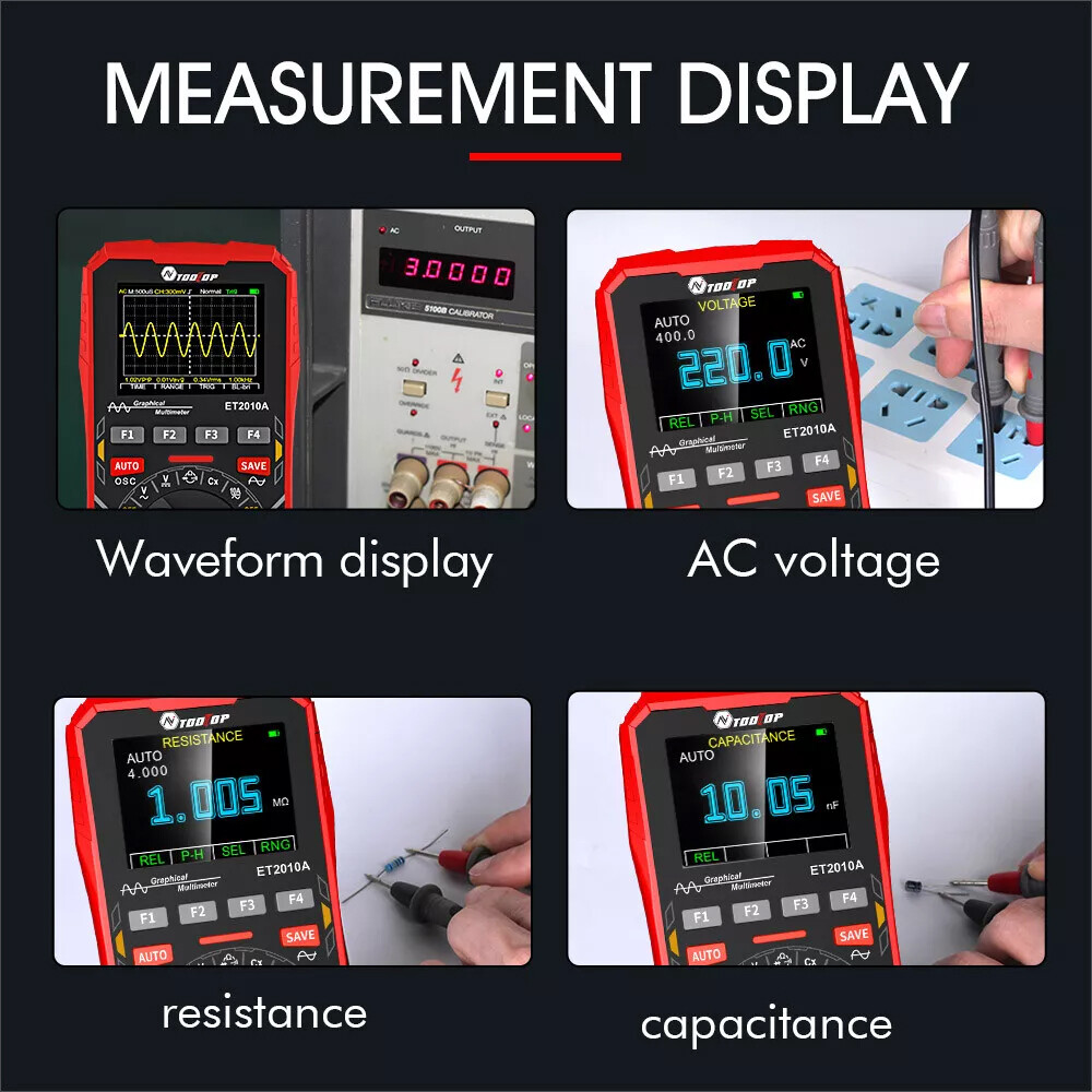 2-in-1 Versatility&Digital Display Oscilloscope Multimeter Handheld Oscope Meter