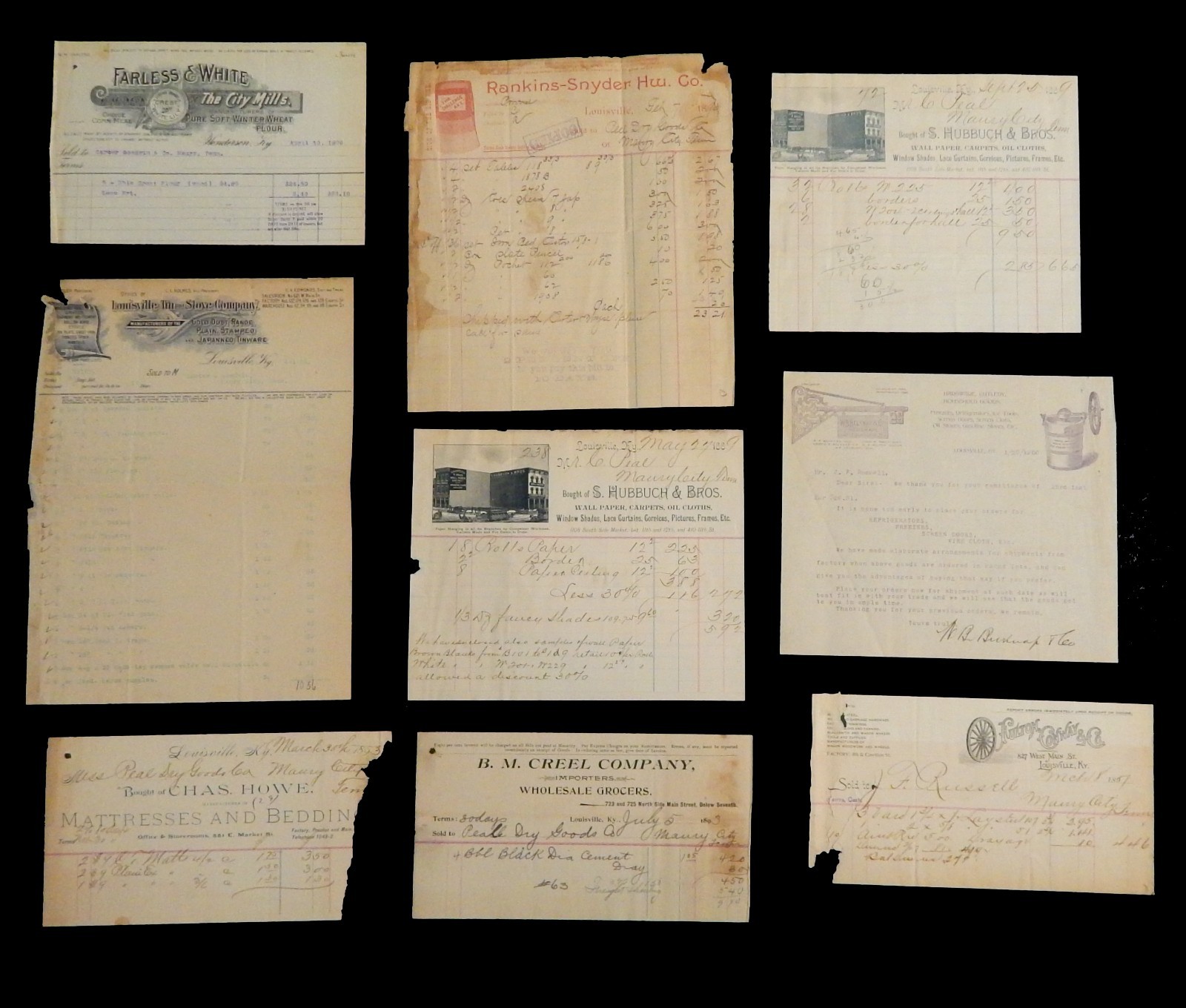 (24) c 1890 ADVERTISING EPHEMERA DOCUMENTS BUSINESS LETTER MISSOURI