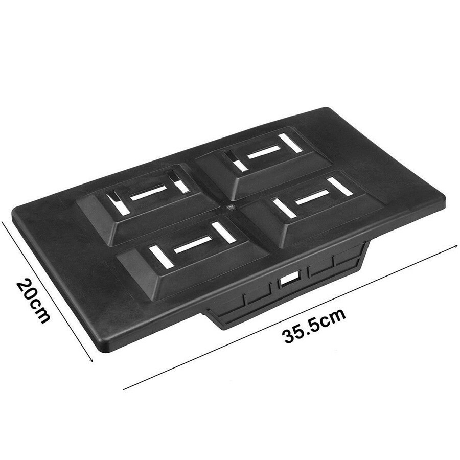 Black Car Battery Tray Holder Storage & Adjustable Hold Down Clamp Bracket Kit