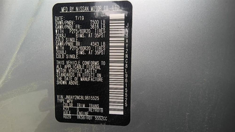 Front View Camera Behind Grille Fits 20 ARMADA 484082