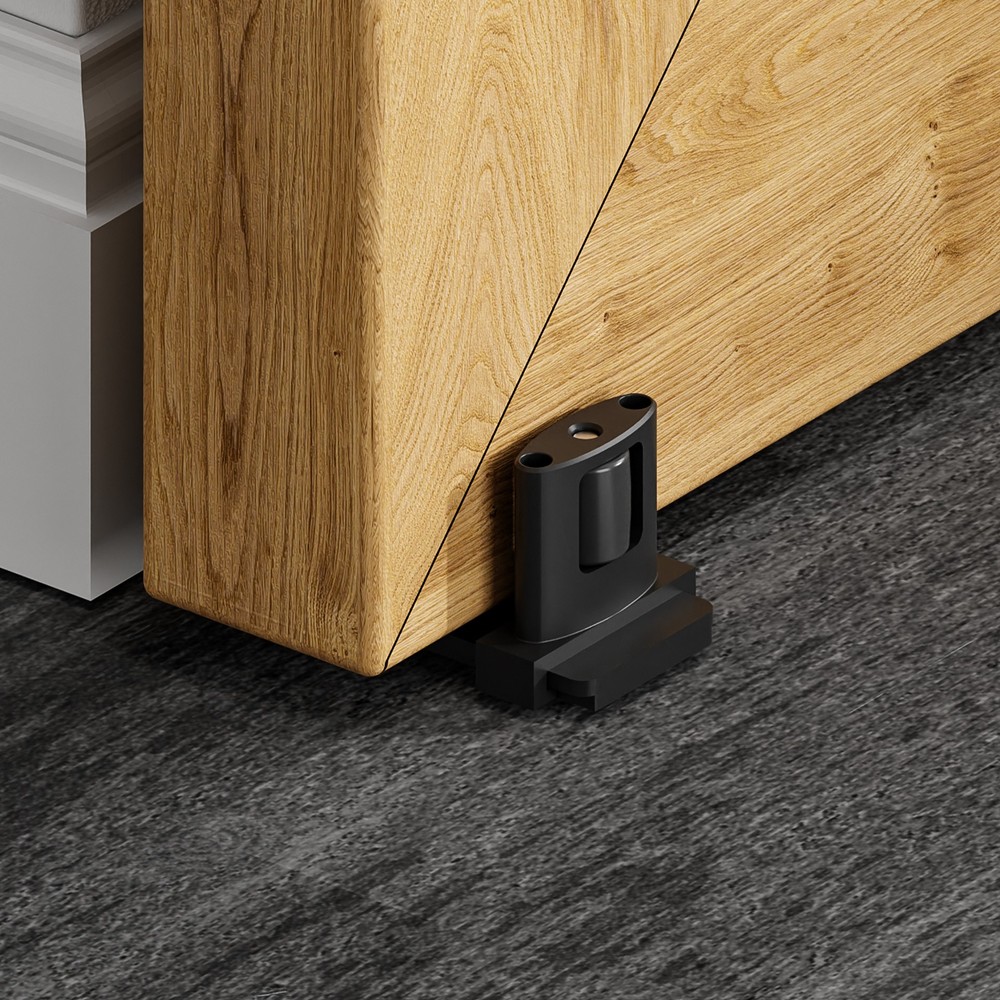 Door Floor Guide with Roller Saving & Stable for Sliding Barn Door Hardware Kit