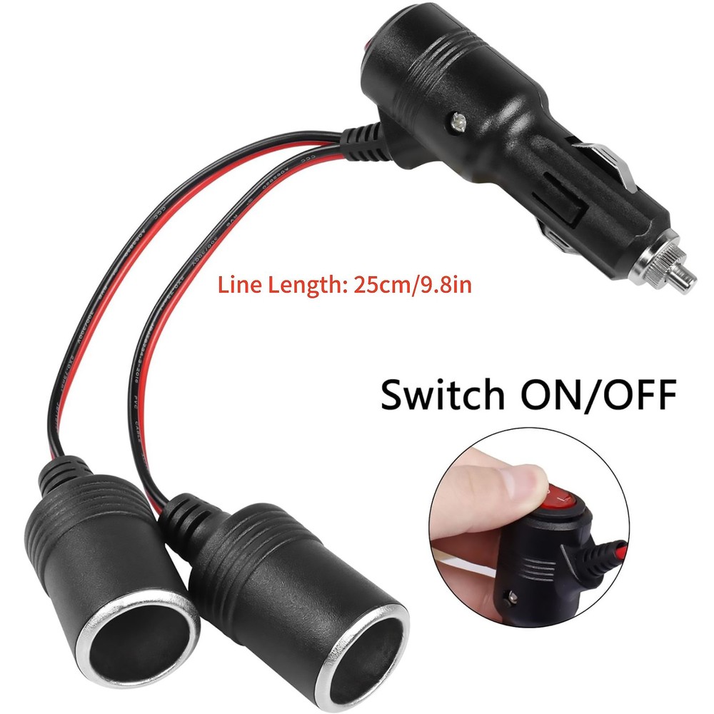 12-24V 10A Input/Output Universal Car Cigarette Lighter Splitter Adapter