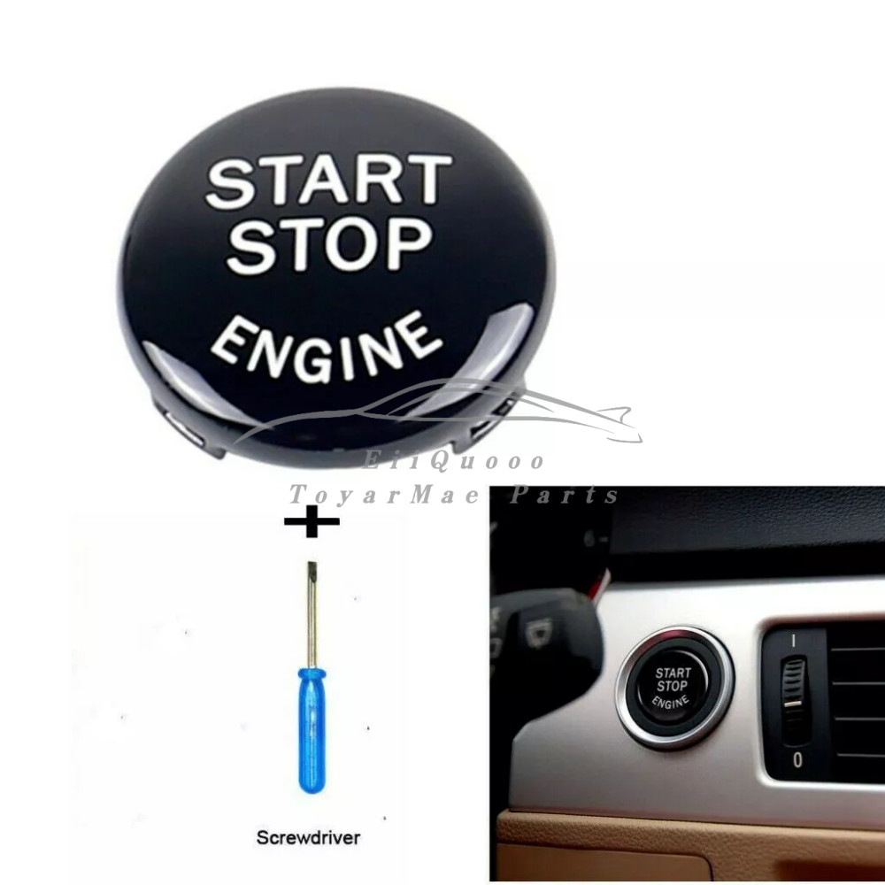 Black Engine Start Stop Switch Button Cover Fit for BMW E60 E70 E83 E84 E90 E92