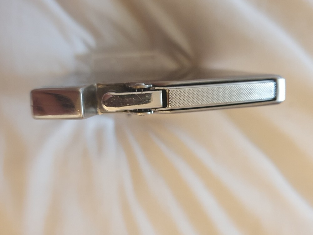 RONSON Mastercase tortoise ENAMEL SILVER CIGARETTE Lighter Case Serviced