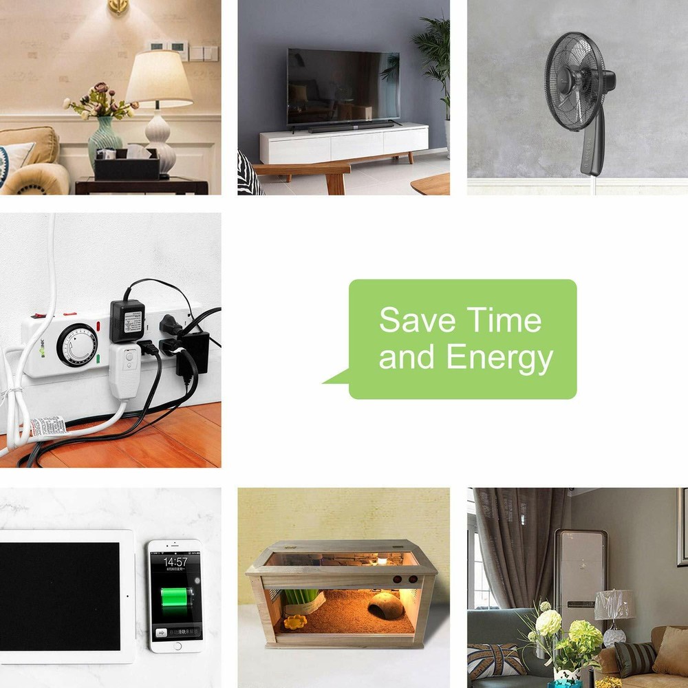 BN-LINK 8 Outlet Surge Protector with Mechanical Timer (4 Timed + 4 Always On)