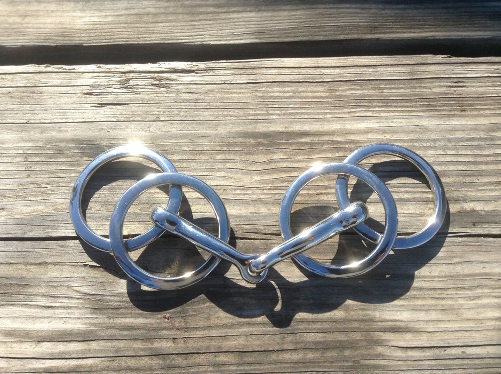 4.75" Wilson double ring snaffle driving /riding bit stainless steel
