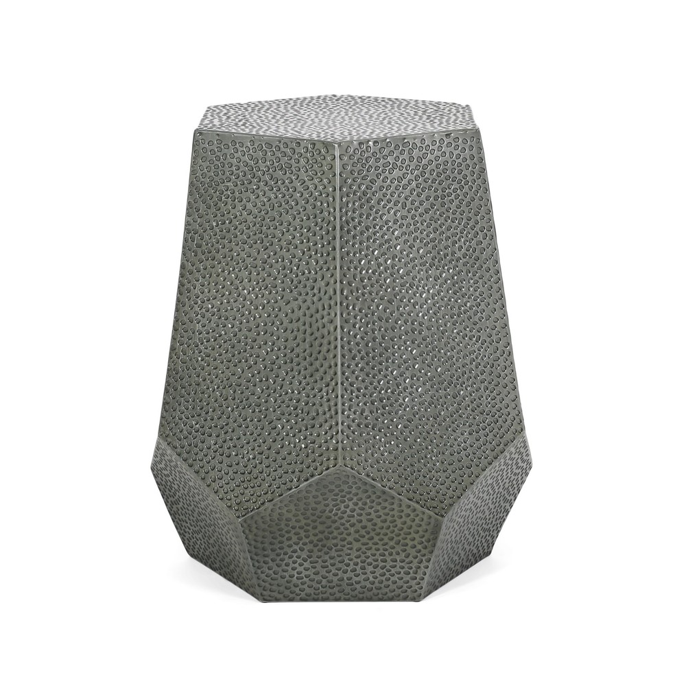 METAL HAMMERED END TABLE